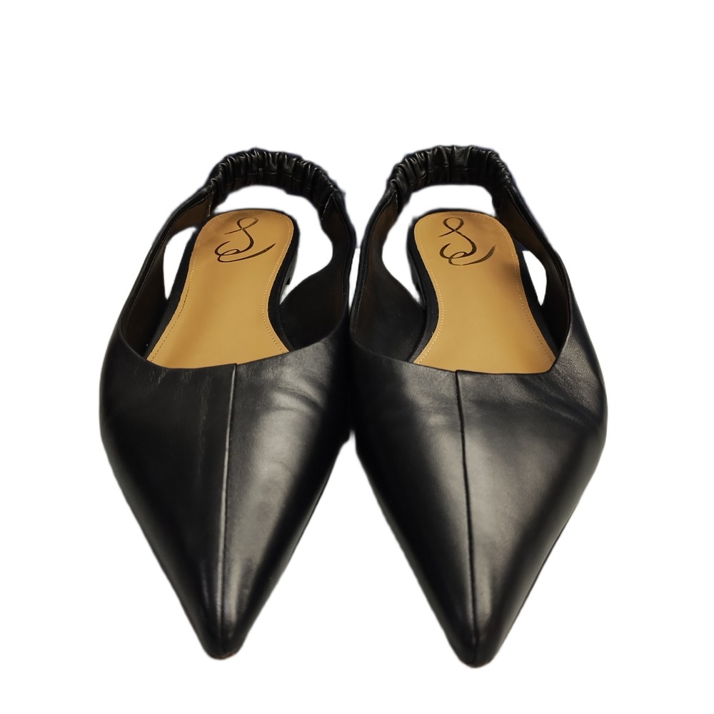 Sam Edelman Whitney Slingback Flats Womens Size 9 Black Pointed Toe Comfort EUC